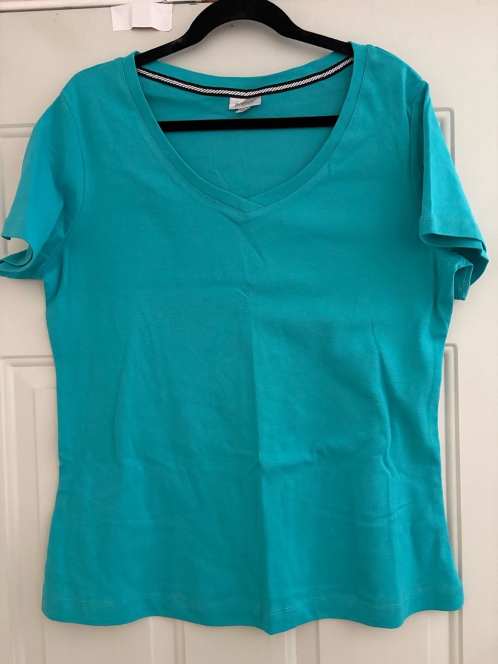 Avenue Teal V-Neck Short Sleeve Tee